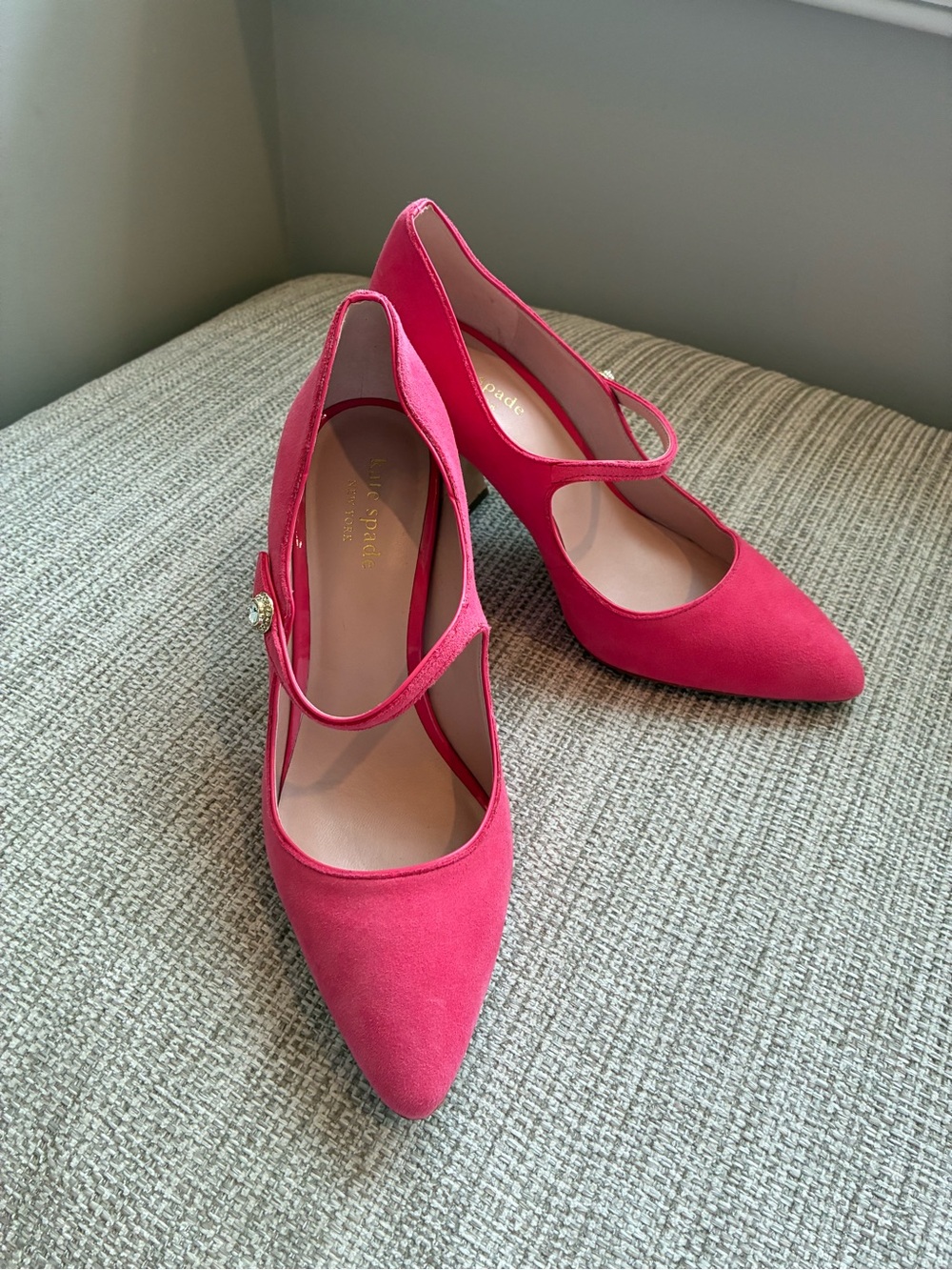 Kate Spade Women's Hot Pink Suede Pointed Mary Jane Pumps